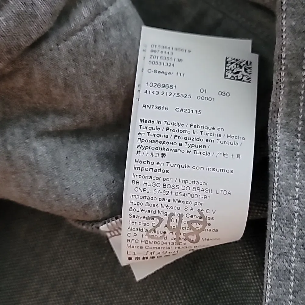 Hugo Boss Seeger Cotton Blend Small Gray Men's Hoodie